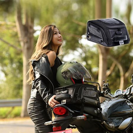 Wholesale Helmet Rear Bag - Motorcycle Helmet Storage Rear bag for all type of motorcycle, quick mounting system